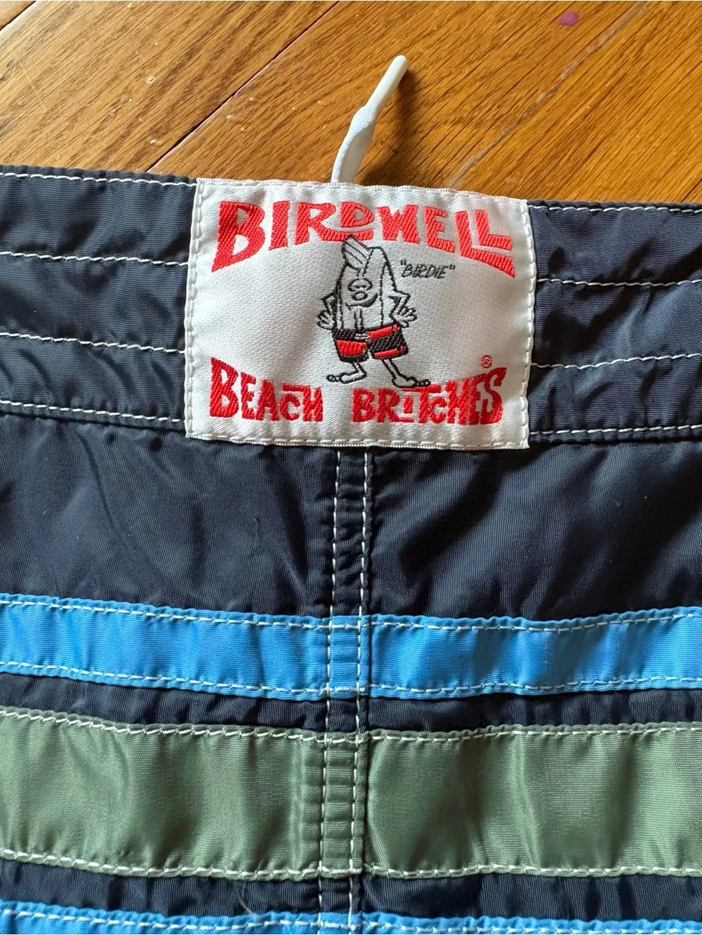 Birdwell Beach Britches 310 Board Blue Horizontal Stripes California Size 34